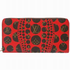 Louis Vuitton Yayoi Kusama Monogram Pumpkin Dots Zippy Wallet Rouge M60450