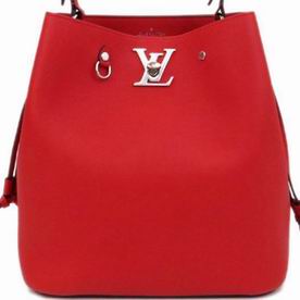 Louis Vuitton Lockme bucket Soft Calfskin Bag Red M54679