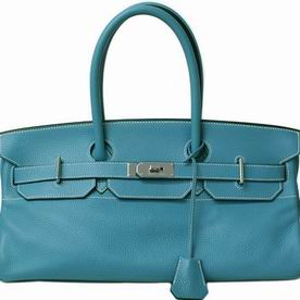 HERMES BIRKIN 42CM TOGO LEATHER BAG MEDIUM BLEU Handsewing (SILVER) HES-033-MS