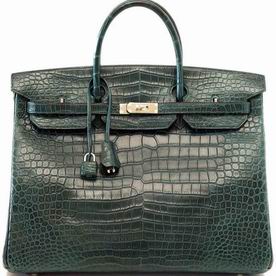 Hermes Birkin 40 Vert Fonce Porosus Crocodile Palladium Hardware Hand Sewing HB1040VMP