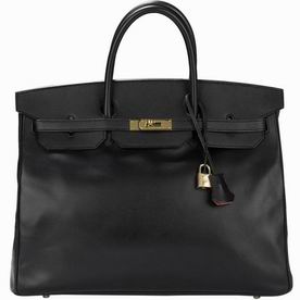 Hermes Birkin 40cm Black Epsom Leather Gold Hardware HB1040EPB