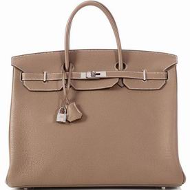 Hermes Birkin 40cm Etoupe Togo Bag Palladium Hand Sewing Handbag HB1040TPO