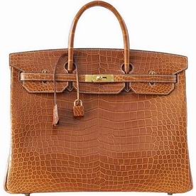 Hermès Matte Porosus Crocodile Birkin 40cm Bag Fauve Gold Hand-sewing HER1040CRB