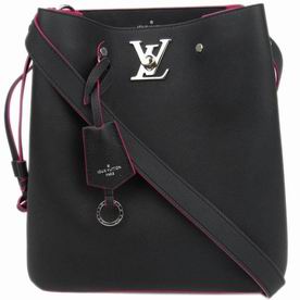 Louis Vuitton Soft Calfskin Lockme Bucket In Black M54677