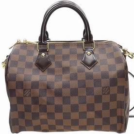 Louis Vuitton Damier Ebene Canvas Speedy Bandouliere 25 Tote Bag N41368