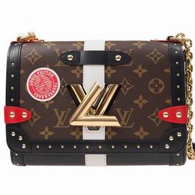 Louis Vuitton Monogram Canvas With Smooth Cowhide Patches & Studs Twist MM M43629