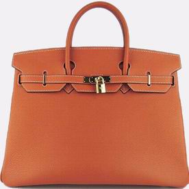 Hermes Birkin 40 Clemence Leather Bag Orange (Gold) H1044-OG