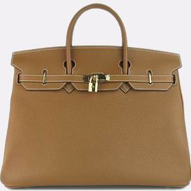 Hermes Birkin 40 Clemence Leather Bag Light Brown(Gold) H1044-LB