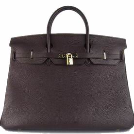 Hermes Birkin 40 Clemence Leather Bag Deep-Brown(Gold) H1044-DG