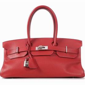 HERMES TOGO LEATHER BIRKIN 42 BAG IN RED(SILVER) HRL1042RUS