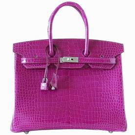 Hermes POROSUS Crocodile 35cm Birkin Bag Palladium Hardware Hand Sewing H1035PPU