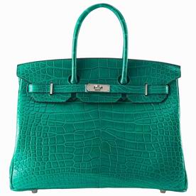 Hermes Matte Alligator 35cm Birkin Bag Palladium Hardware Hand Sewing H1035GCO