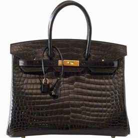 Hermes Birkin 35 Black Crocodile Gold Hardware Hand-sewing H1043BLG