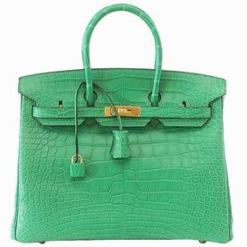Hermes Matte Alligator 35cm Birkin Bag Gold Hardware Hand Sewing H1035GEG