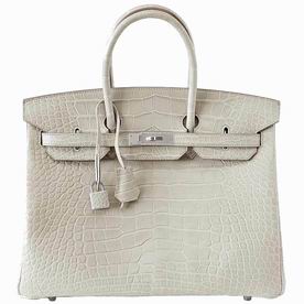 Hermes Matte Alligator 35cm Birkin Bag Palladium Hardware Hand Sewing H1035LGS