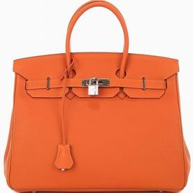 Hermes Togo Leather 35cm Birkin Bag Palladium Hardware Hand Sewing H1035OSH