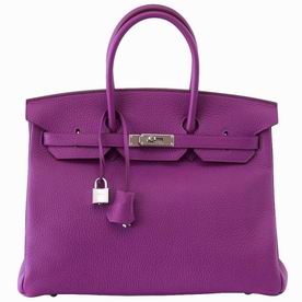 Hermes Clemence 35cm Birkin Bag Palladium Hardware Hand-Sewing H1035PUS