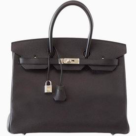 Hermes Epson Leather 35cm Birkin Bag Palladium Hardware Hand Sewing H1035BSS