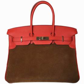 Hermes Swift Leather Chamois 35cm Birkin Bag Palladium Permabrass Hand Sewing H1035RBS