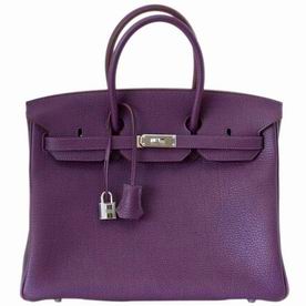 Hermes Fjord Leather 35cm Birkin Bag Palladium Hardware Hand-sewing H1035BNW