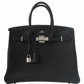 Hermes Birkin 35 Togo Leather In Black Silver Hardware Hand-sewing H1043-BS