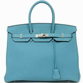 Hermes Togo Leather Palladium Hardware Birkin 35 Bleu Hand-sewing HR1035QLY