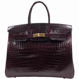 Hermes Birkin 35cm Real Crocodile Dark Red Hand-sewing BK3557SCG