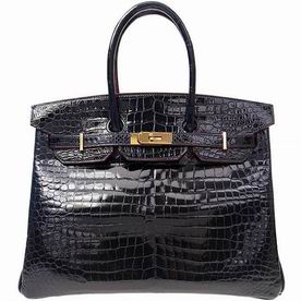 Hermes Birkin 35cm Real Crocodile Golden Hardware Deep Blue hand-sewing BK3578DSG