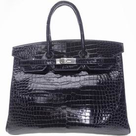 Hermes Birkin 35cm Real Crocodile Palladium Hardware Deep Blue Hand-sewing BK3578DBS