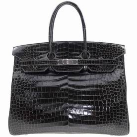 Hermes Birkin 35cm Real Crocodile Palladium Hardware Deep Gray Hand-sewing BK3588DGS