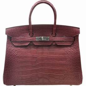 Hermes Matte Alligator Silver Hardware Birkin 35 Hand-sewing BK1035G5M