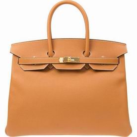 Hermes Light Coffee Epsom Leather Birkin 35cm Gold Hardware Hand-sewing BK351HEP