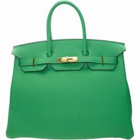 Hermes Birkin 35CM 1K Green Bambou Togo Leather Gold Hardware Hand-sewing BK351KTG