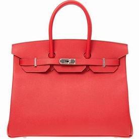 Hermes Birkin 35 S5 Rouge Epsom Leather Silver Hardware Hand-sewing BK35S5EPSS