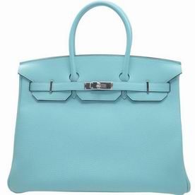 Hermes Togo Leather Birkin 35cm Bag Silver Hardware Hand-Sewing BK353PS