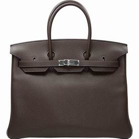 Hermes Cafe Togo Leather Birkin 35cm Silver Hardware Hand-Sewing BK354ATS