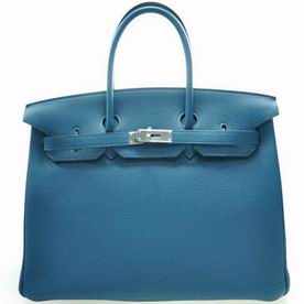 Hermes Cobalt Blue Togo Leather Birkin 35cm Silver Hardware Hand-Sewing BK357CTGSS