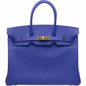 Hermes Blue Electrique Epsom Leather Birkin 35cm Gold Hardware Hand-Sewing BK357TTEGP