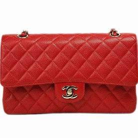 Chanel Caviar Medium Double Flap Bag Red(Gold) A01112RG