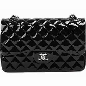Chanel Patent Jumbo Double Flap Bag Black(Silver) A58600DS