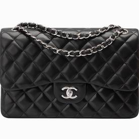 Chanel Lambskin Jumbo Double Flap Bag Black(Silver) A58600BLS