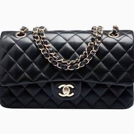 CHANEL Coco Rhomboids Gold Hardware Lambskin Bag in Black C7090707