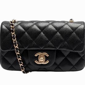 Chanel Caviar Mini Flap Coco Bag Gold Chain A65051C-BLK-SS