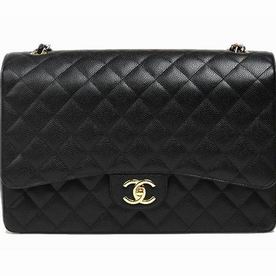 Chanel Cruise Caviar Maxi Double Flap Coco Bag Black A47600DGB