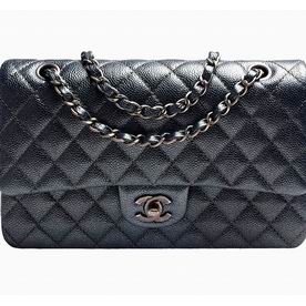 Chanel Caviar Anti-Gold CC Coco Bag Silver Gray A409220