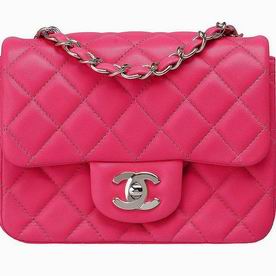 Chanel Mini Coco 2.55 Lambskin Flap Bag Red(Silver) A35223