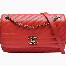 Chanel Calfskin Anti-Gold Coco Bag Orange-Red A896089