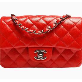 Chanel Caviar Mini Classic Flap Bag Red Anti-Silver A69900C-RED-BLKSS