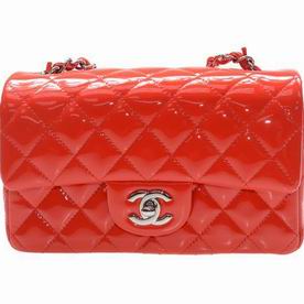 Chanel Patent Leather Mini Coco Flap Bag Silver Hardware Red A69900VORED