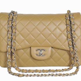 Chanel Lambskin Jumbo Double Flap Bag Khaki(Silver) A58600KAS